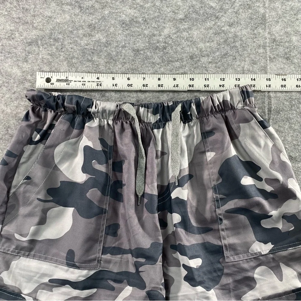 Adele B. Womens Black/Gray Camoflauge‎ Adjustable Waist Shorts Size LG - Picture 5 of 11